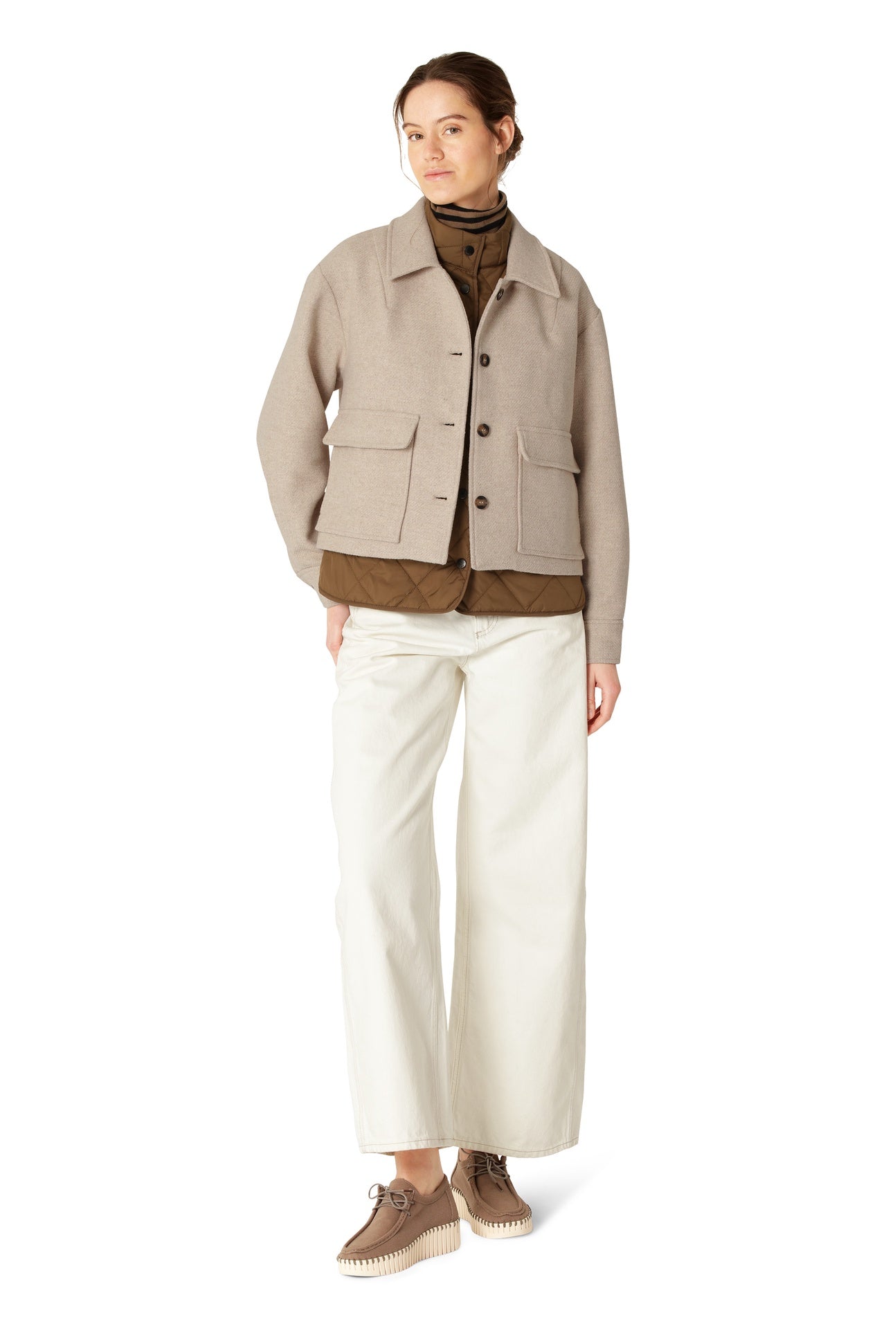 Woolen01 Jacket in Beige