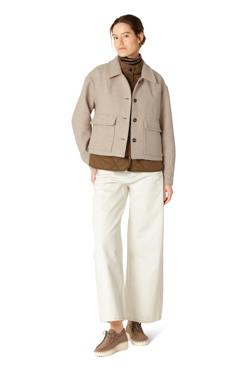 Woolen01 Jacket in Beige