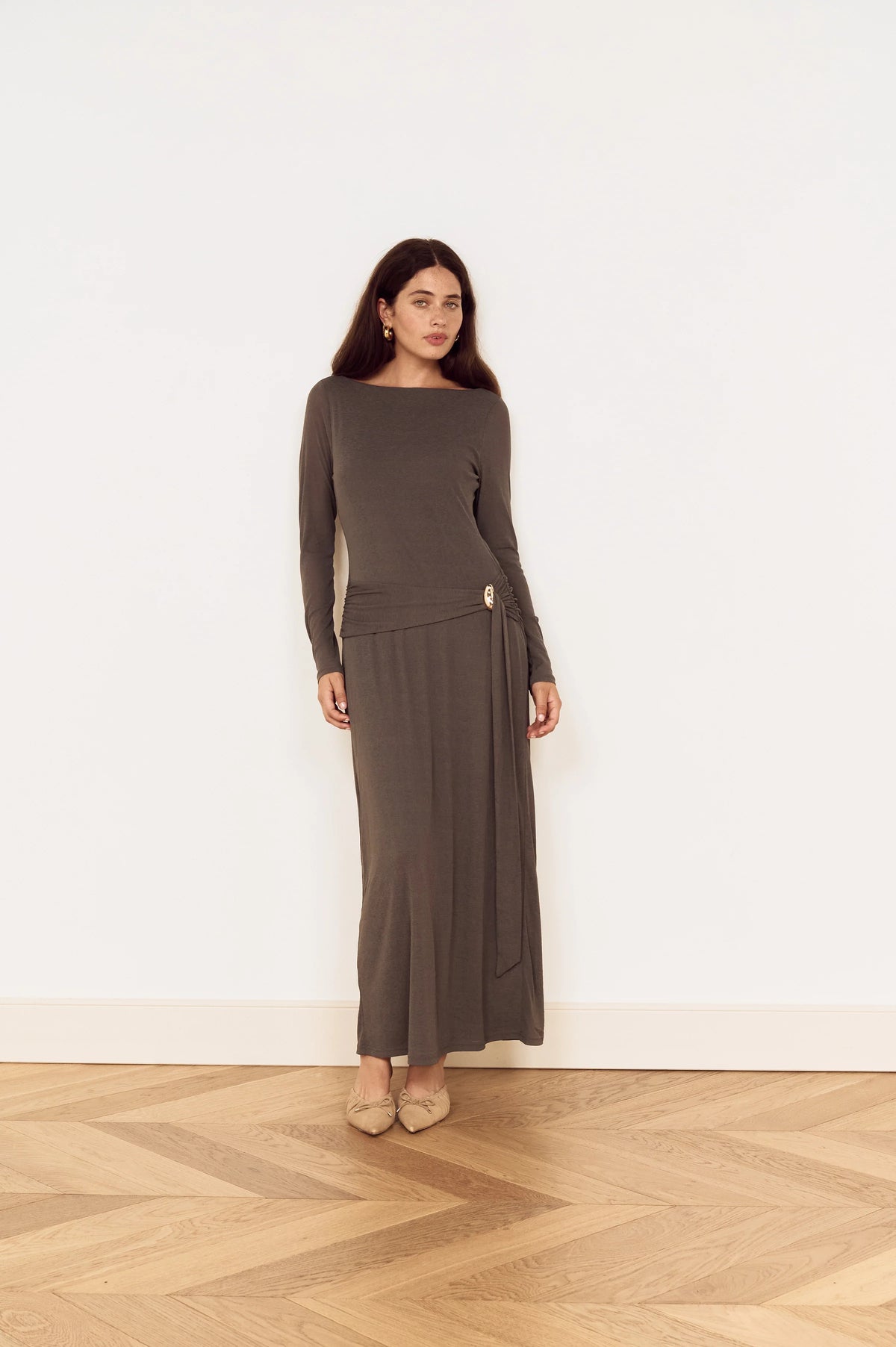 Lunar Tie Detail Midi Dress