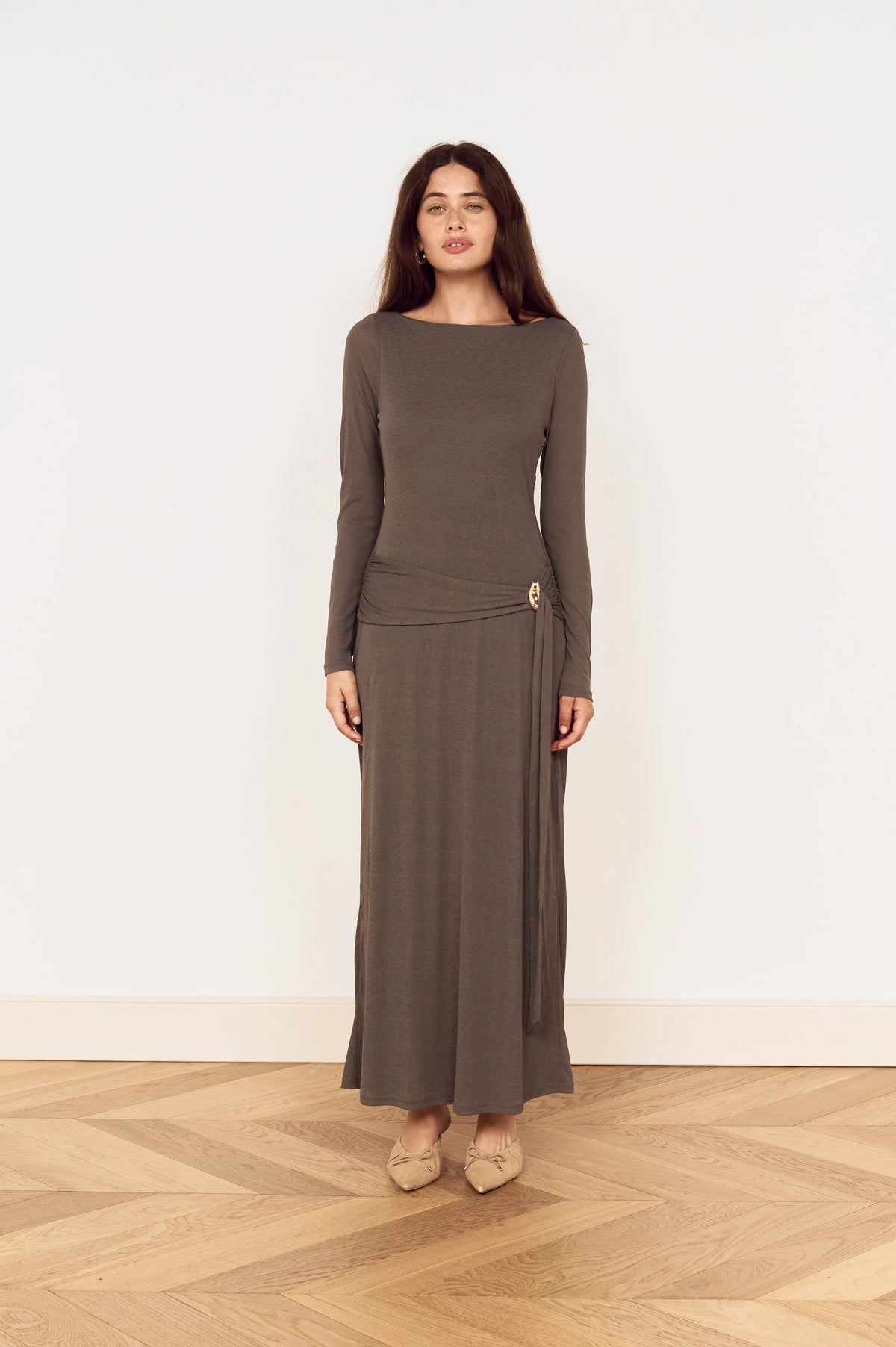 Lunar Tie Detail Midi Dress
