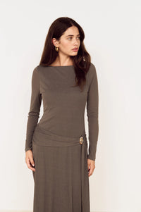 Lunar Tie Detail Midi Dress