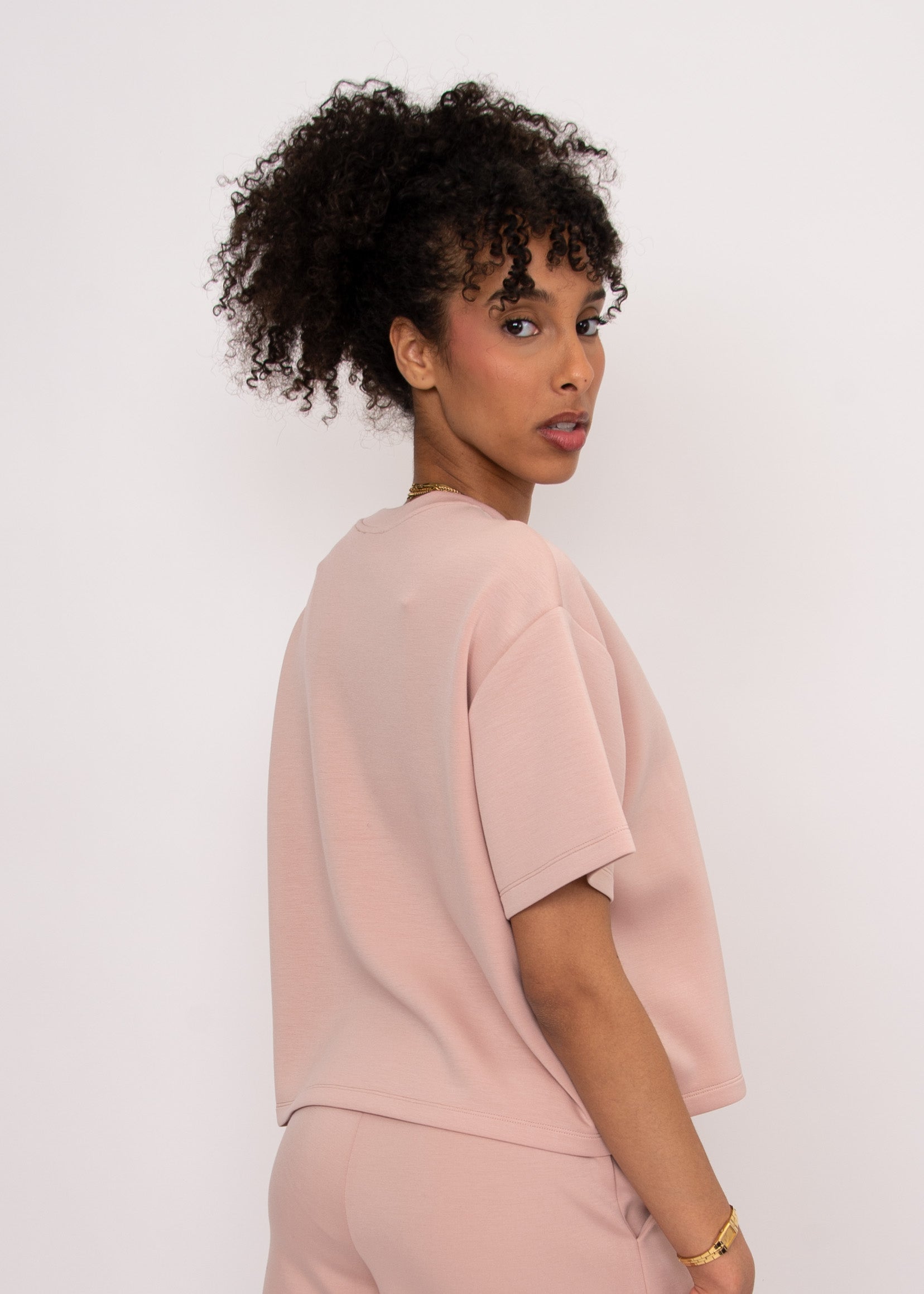 Tess Soft Knit Tee | Shell Pink