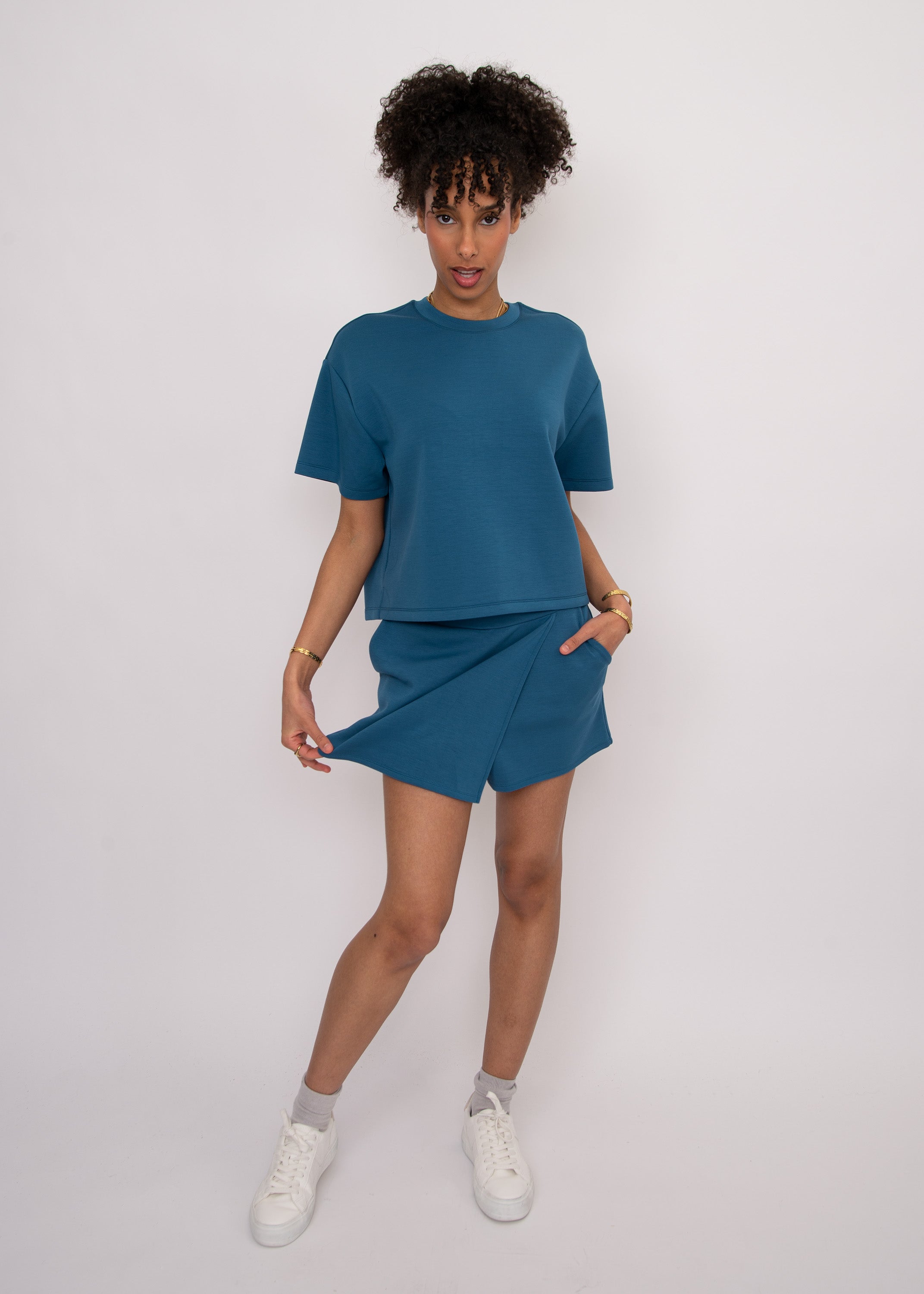 Starry Soft knit Skort | Border Blue