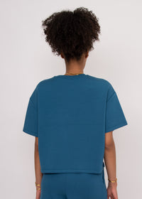 Tess Soft Knit Tee | Border Blue