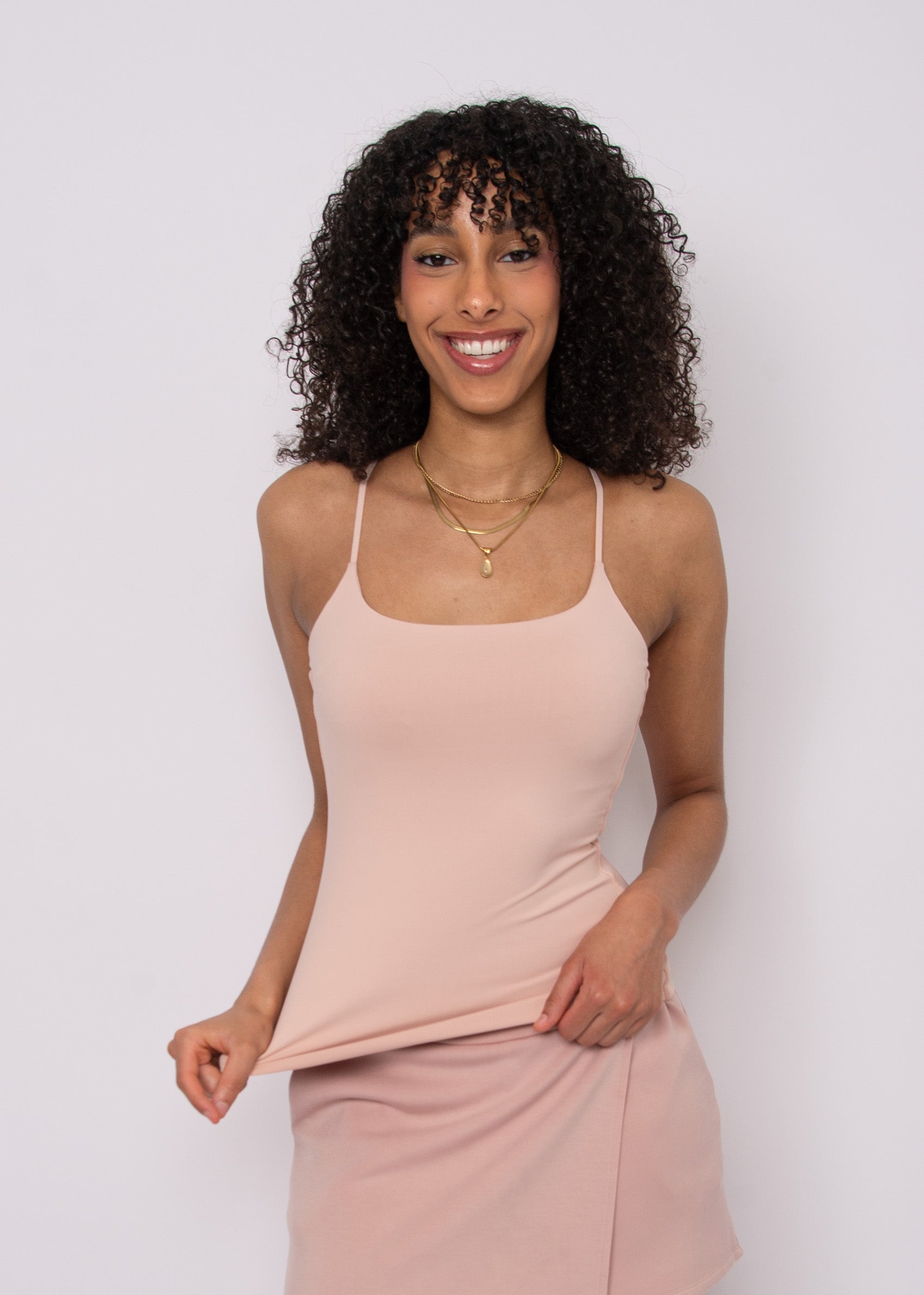 Perla Second Skin Adjustable Strap Top | Shell Pink
