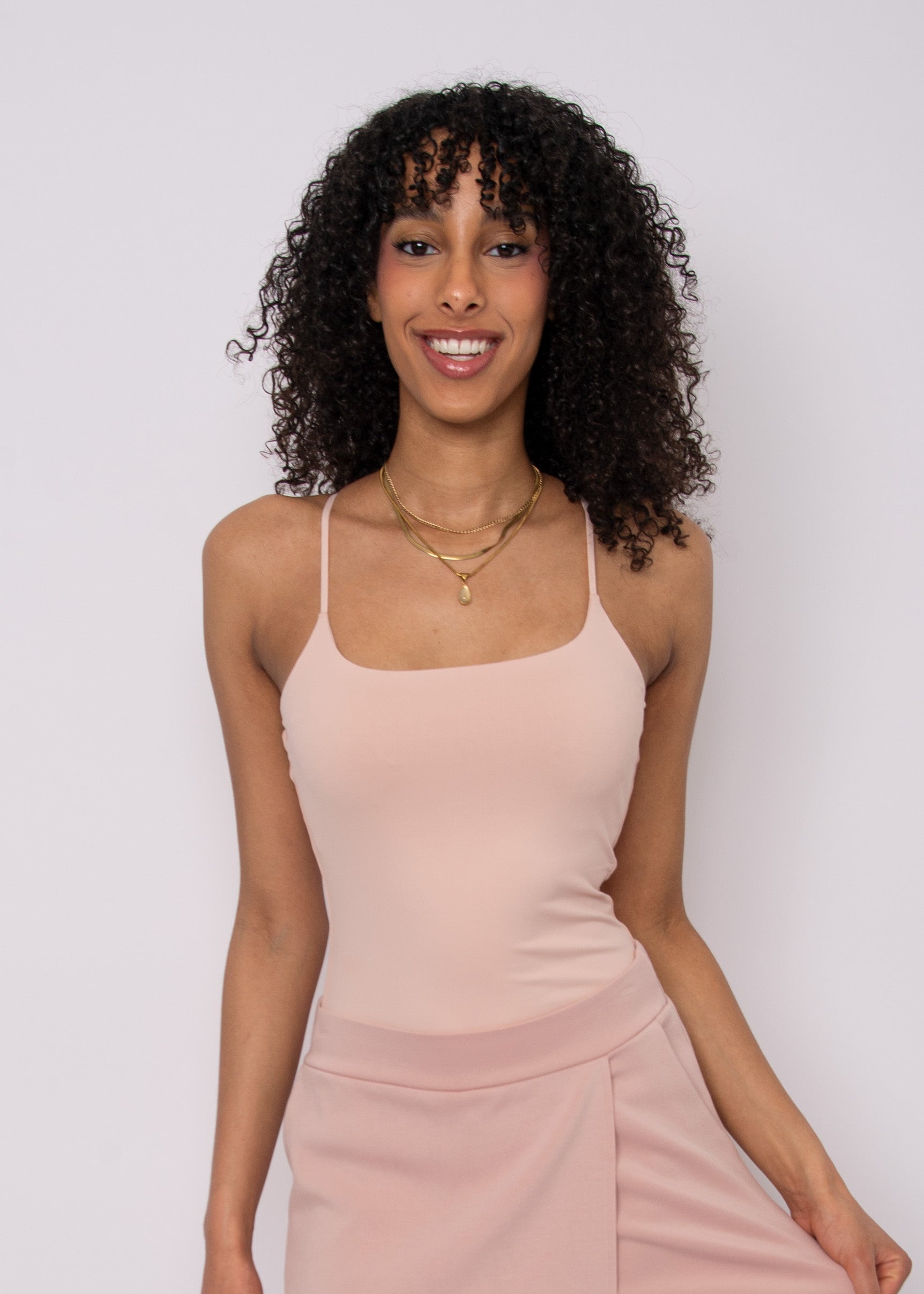 Perla Second Skin Adjustable Strap Top | Shell Pink