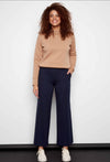 Roxanne Solid Ponte Wide-Leg Pant in Navy