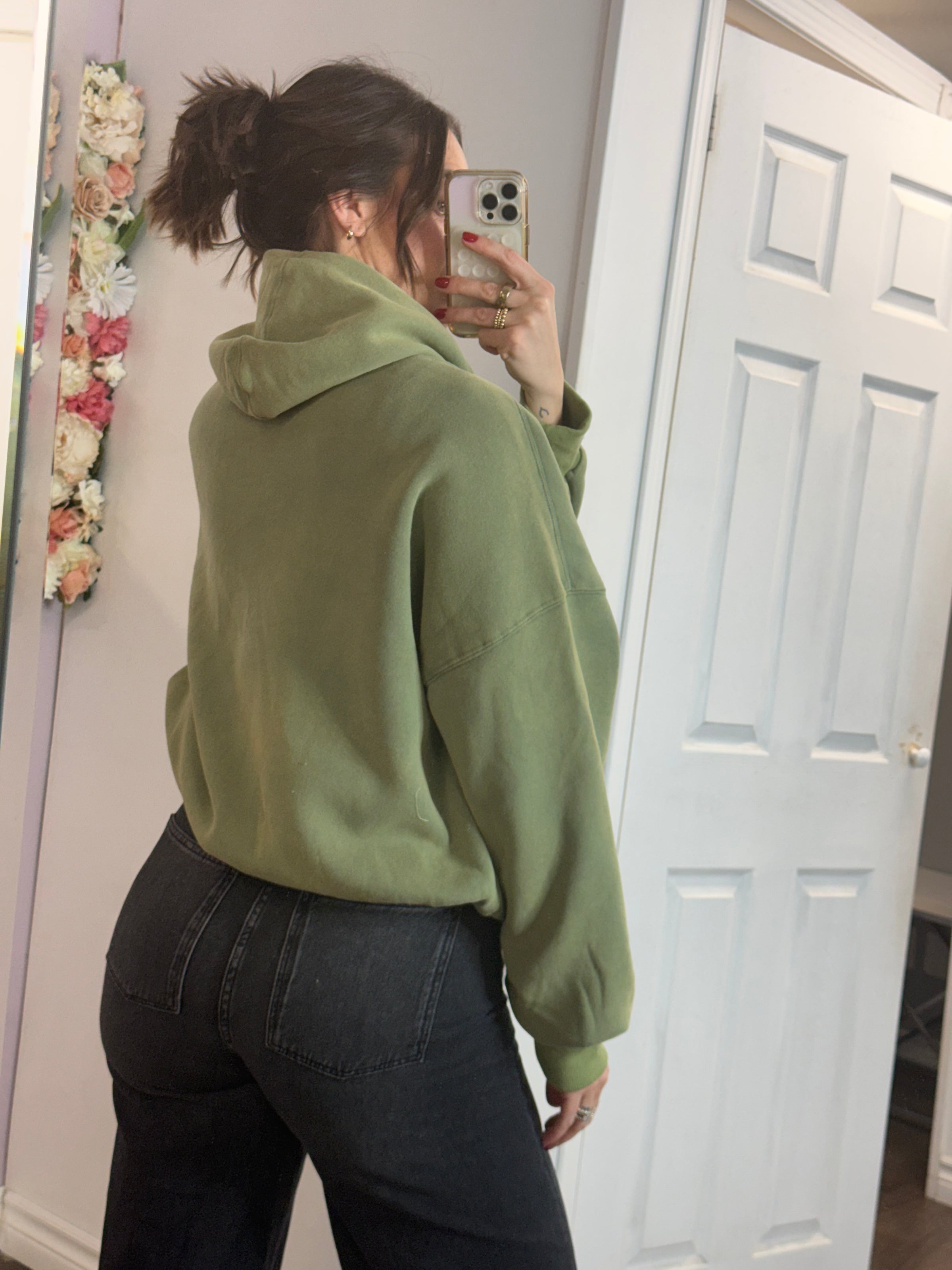 Toni Half Zip Hoodie in Olive