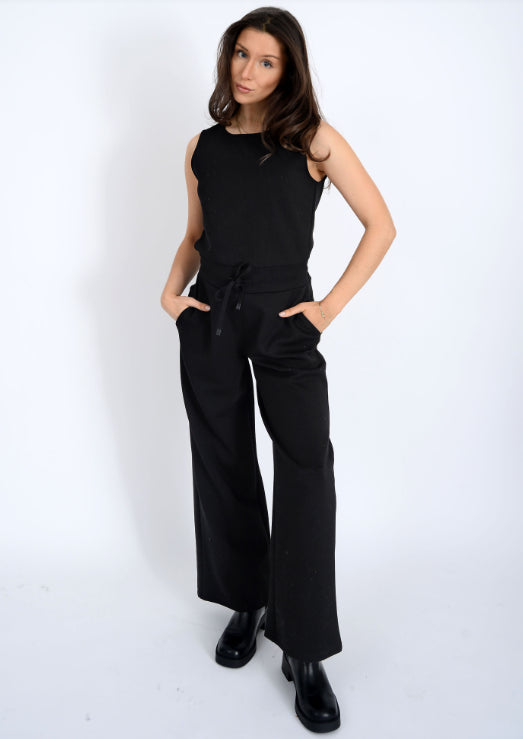 Juniva Soft Knit Jumpsuit in Black