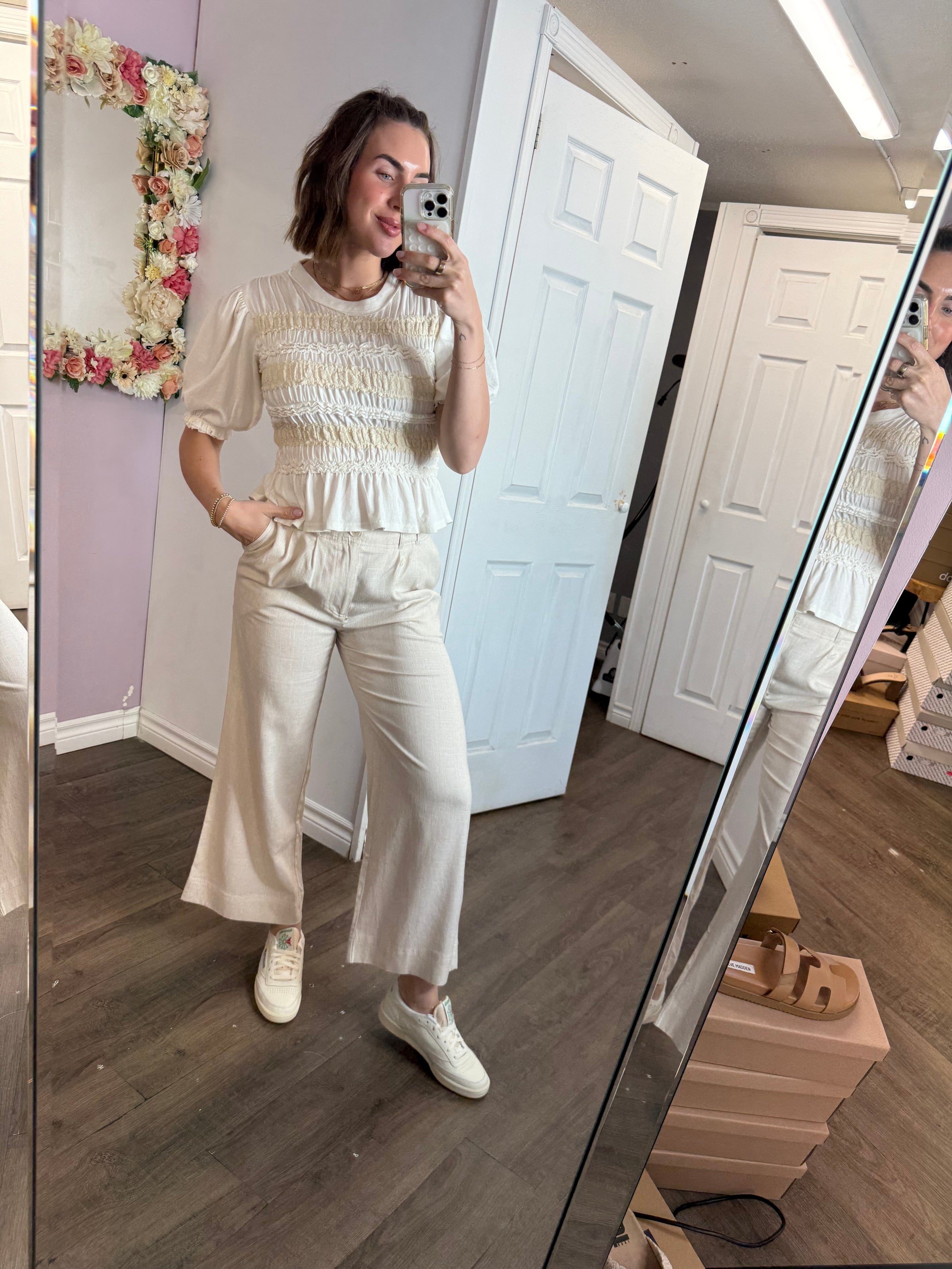 Linen Pant in Beige
