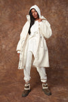 Mila Long Sherpa Jacket in Winter White