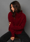 Araceli Cowl Neck Sweater in Crimson