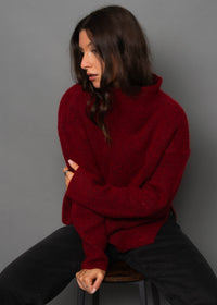 Araceli Cowl Neck Sweater in Crimson