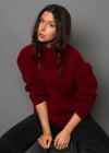 Araceli Cowl Neck Sweater in Crimson