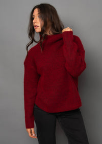 Araceli Cowl Neck Sweater in Crimson