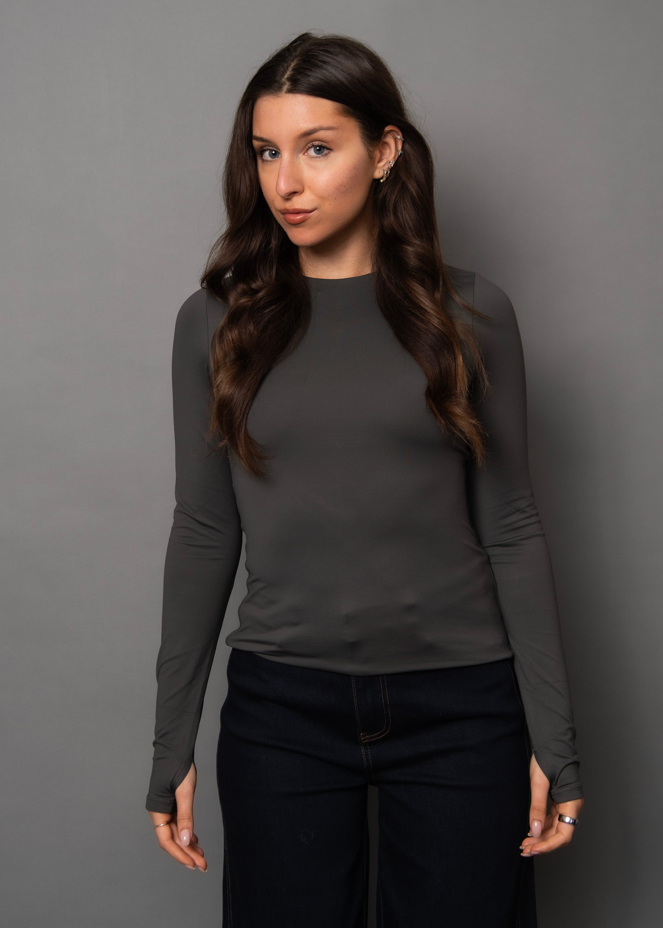 Hira Long Sleeve in Dark Charcoal