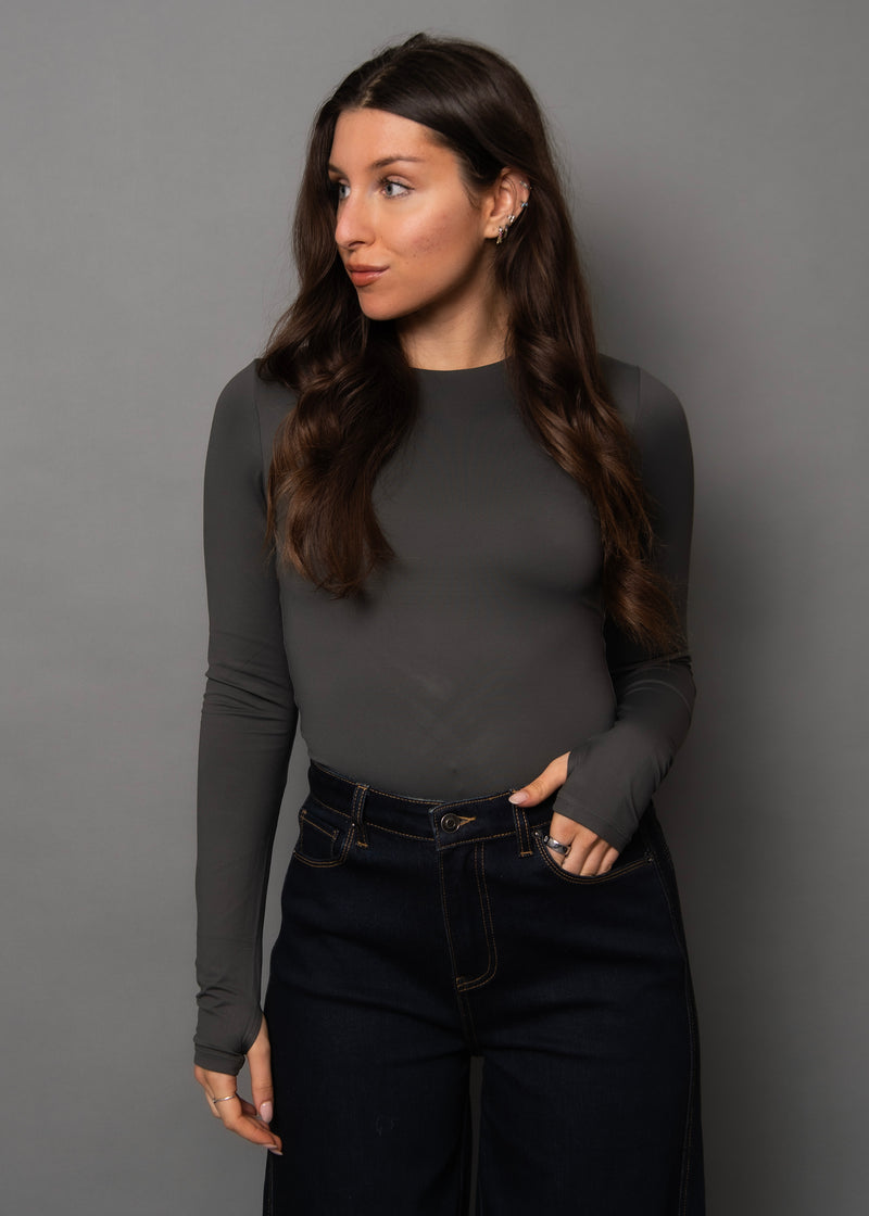 Hira Long Sleeve in Dark Charcoal