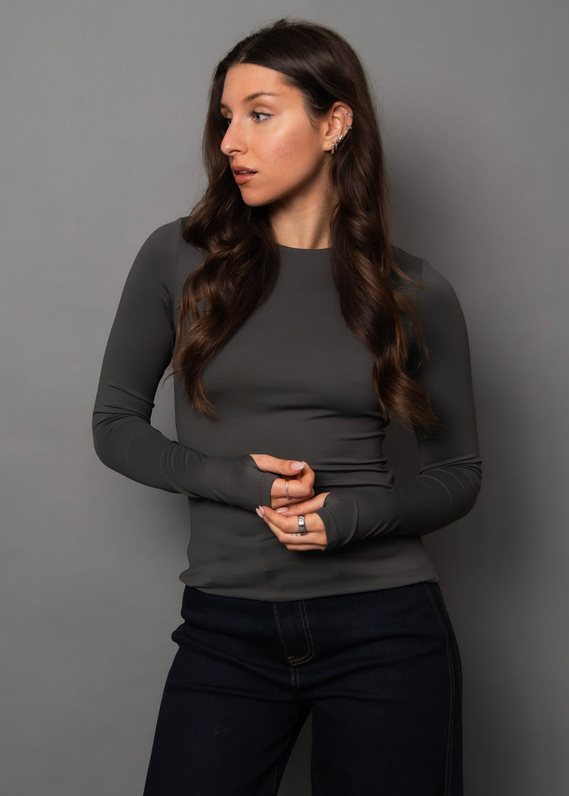 Hira Long Sleeve in Dark Charcoal