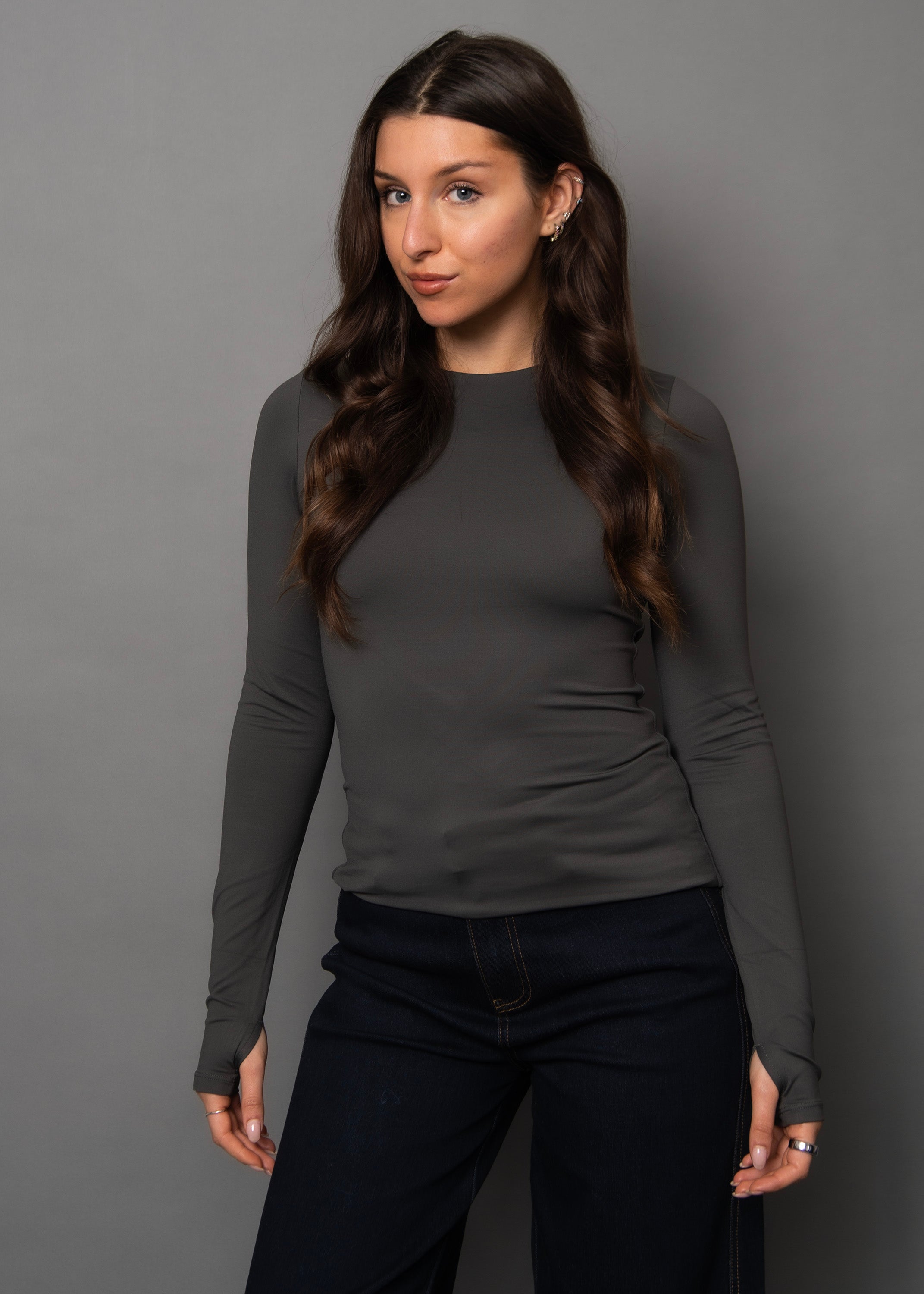 Hira Long Sleeve in Dark Charcoal