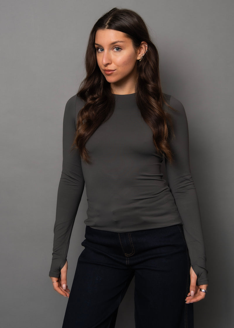 Hira Long Sleeve in Dark Charcoal