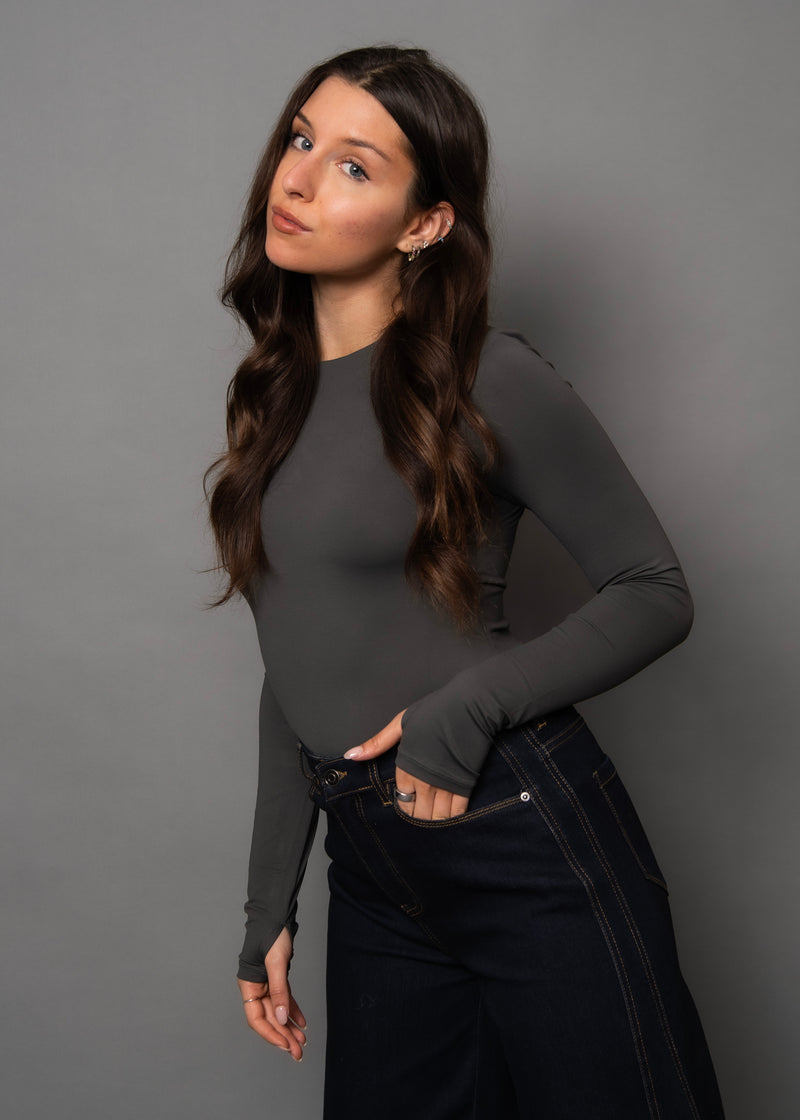 Hira Long Sleeve in Dark Charcoal