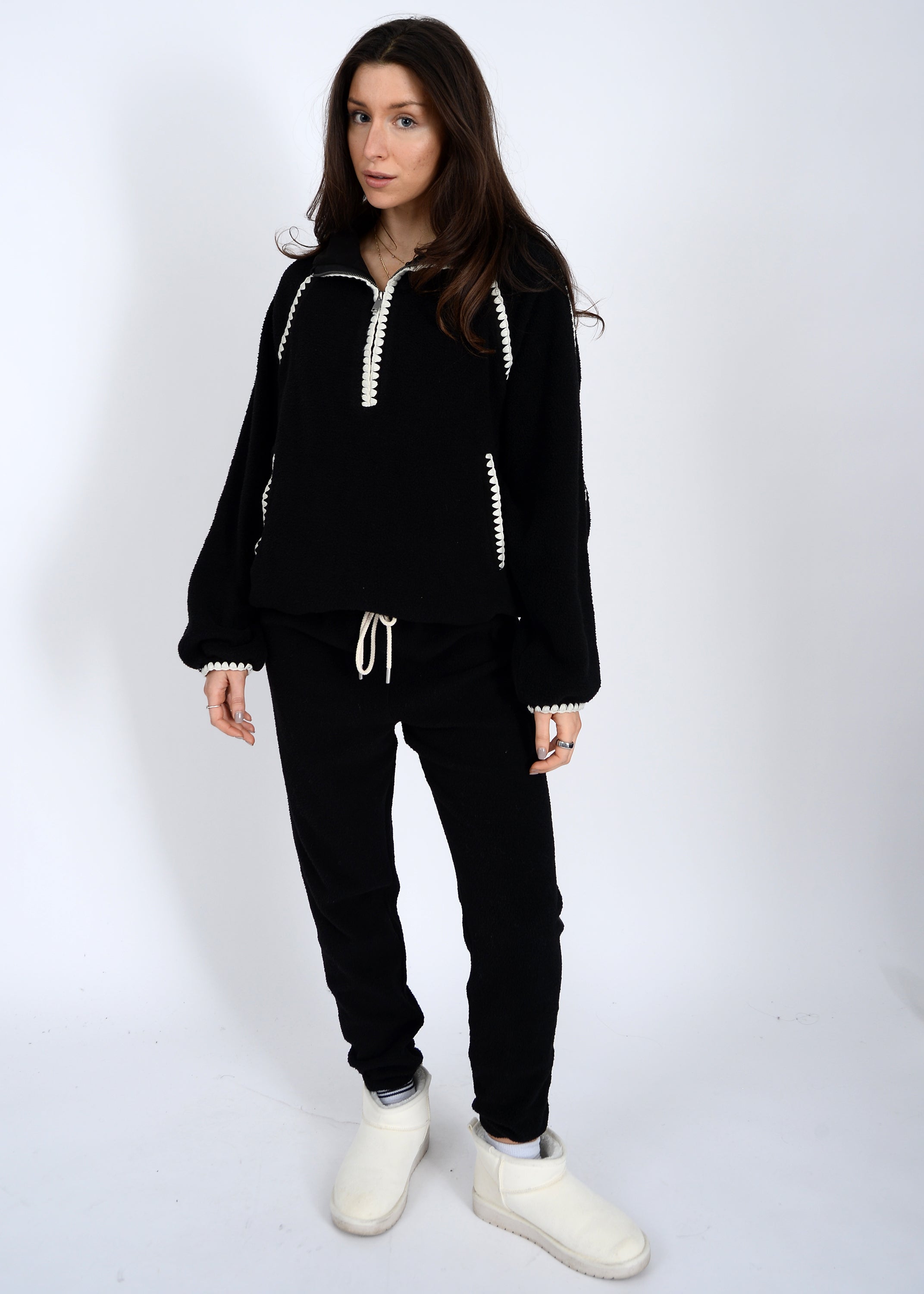 Glinda Half Zip Whipstitch Sweater