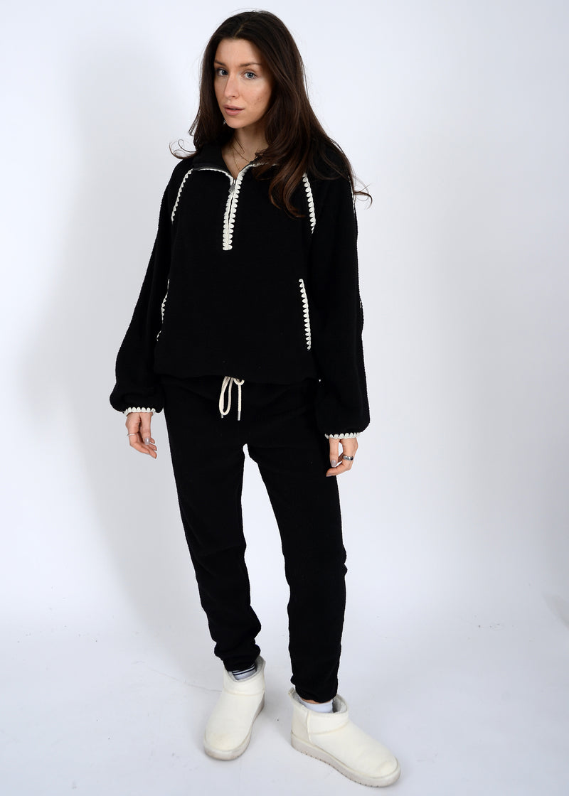 Glinda Half Zip Whipstitch Sweater