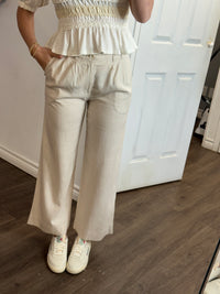 Linen Pant in Beige
