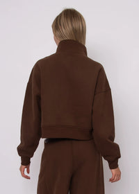 Malta Mock Neck Pullover | Chocolate