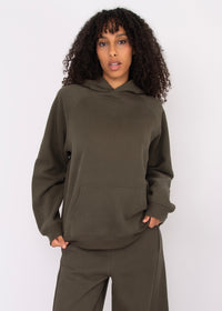 Hilla Fleece Oversized Hoodie | Army Green
