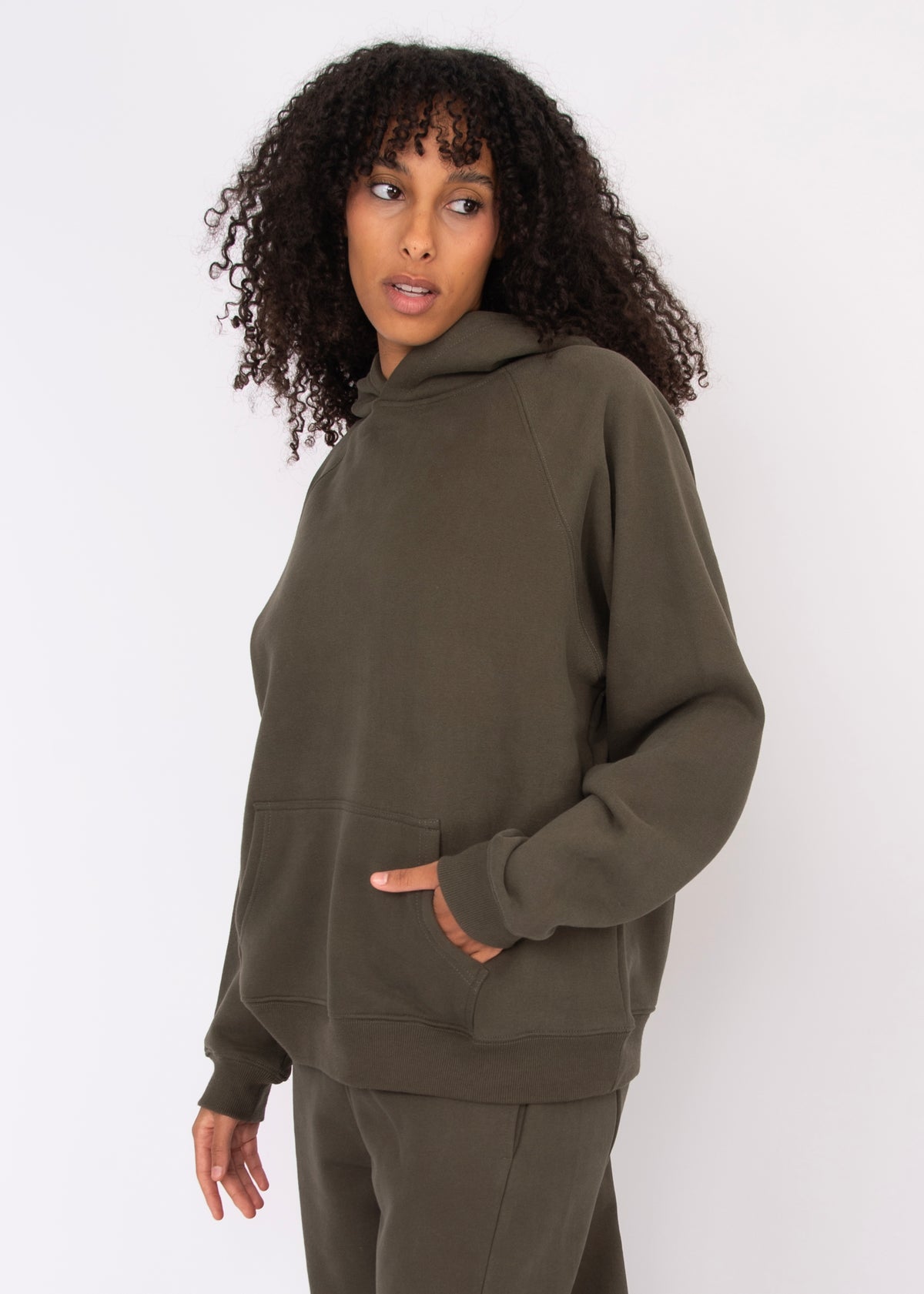Hilla Fleece Oversized Hoodie | Army Green
