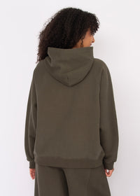 Hilla Fleece Oversized Hoodie | Army Green