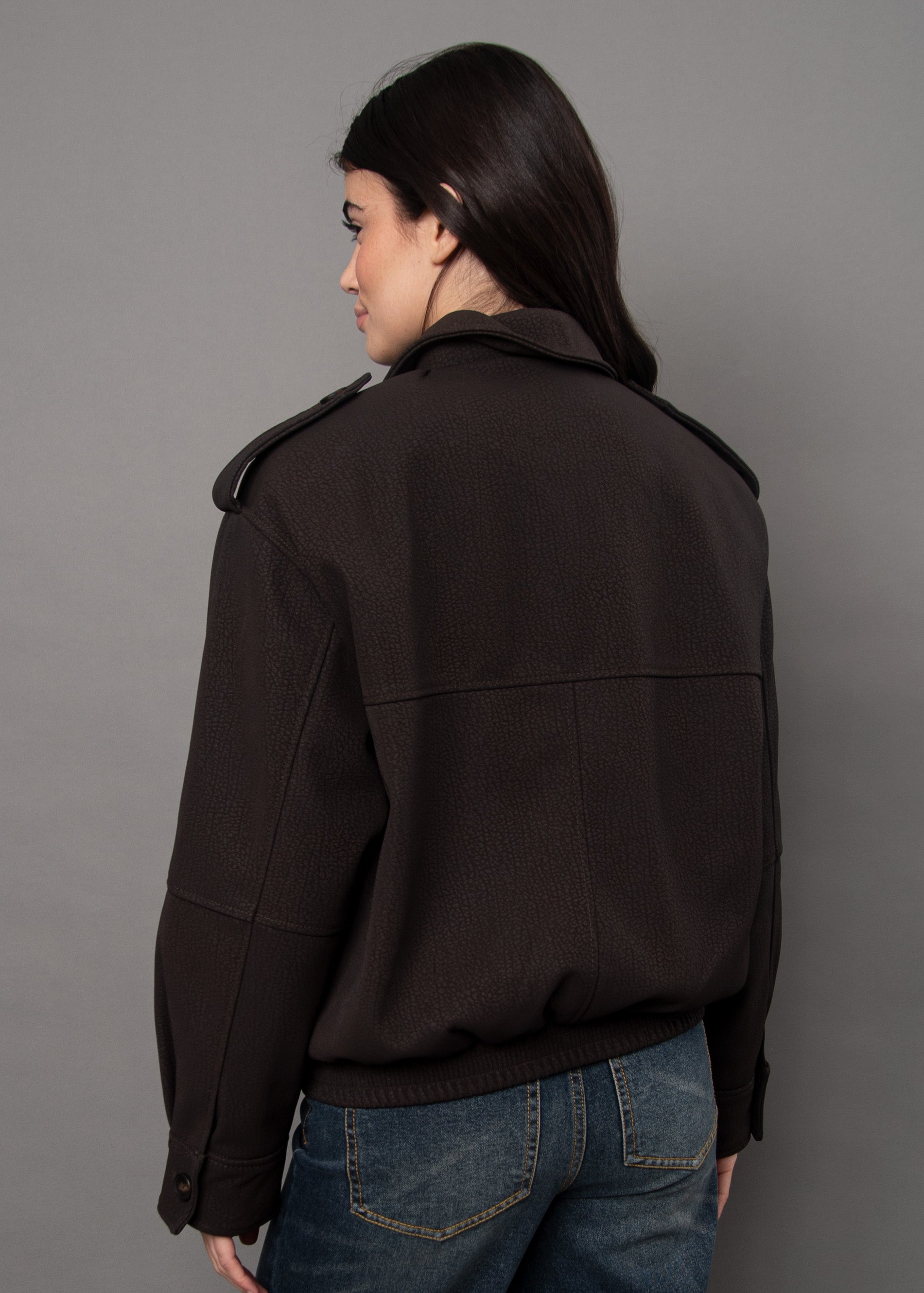 Mikaya Bomber with Faux Fur Collar