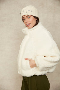 Poly Sherpa Jacket in Ivory