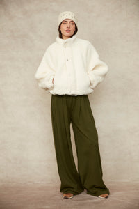 Poly Sherpa Jacket in Ivory