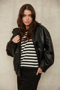 Mirana PU Bomber Jacket