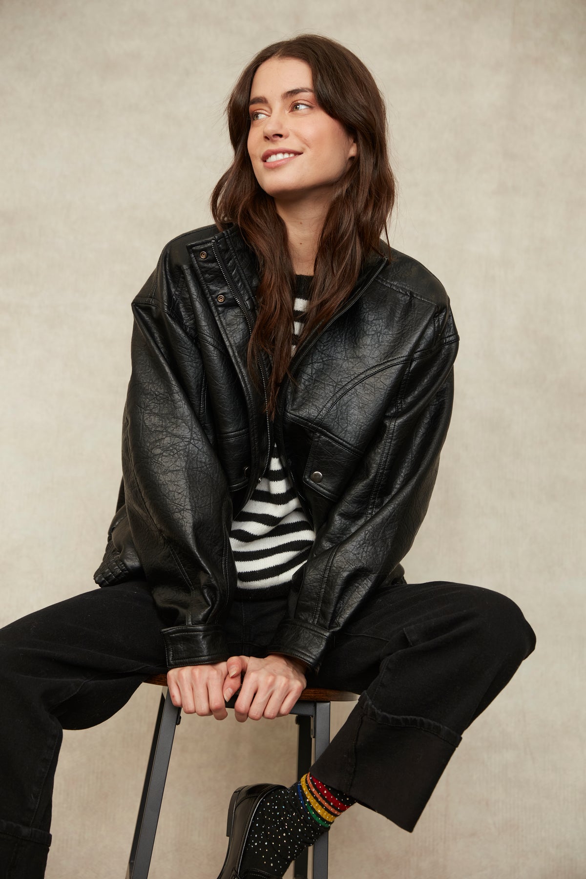 Mirana PU Bomber Jacket
