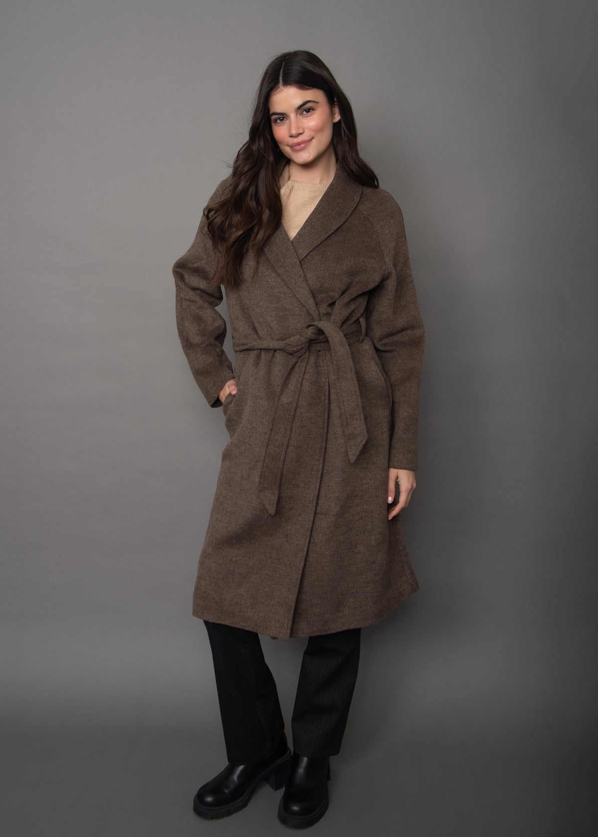 Cassiopeia Shawl Collar Wrap Coat