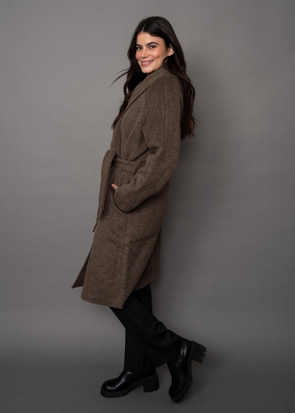 Cassiopeia Shawl Collar Wrap Coat
