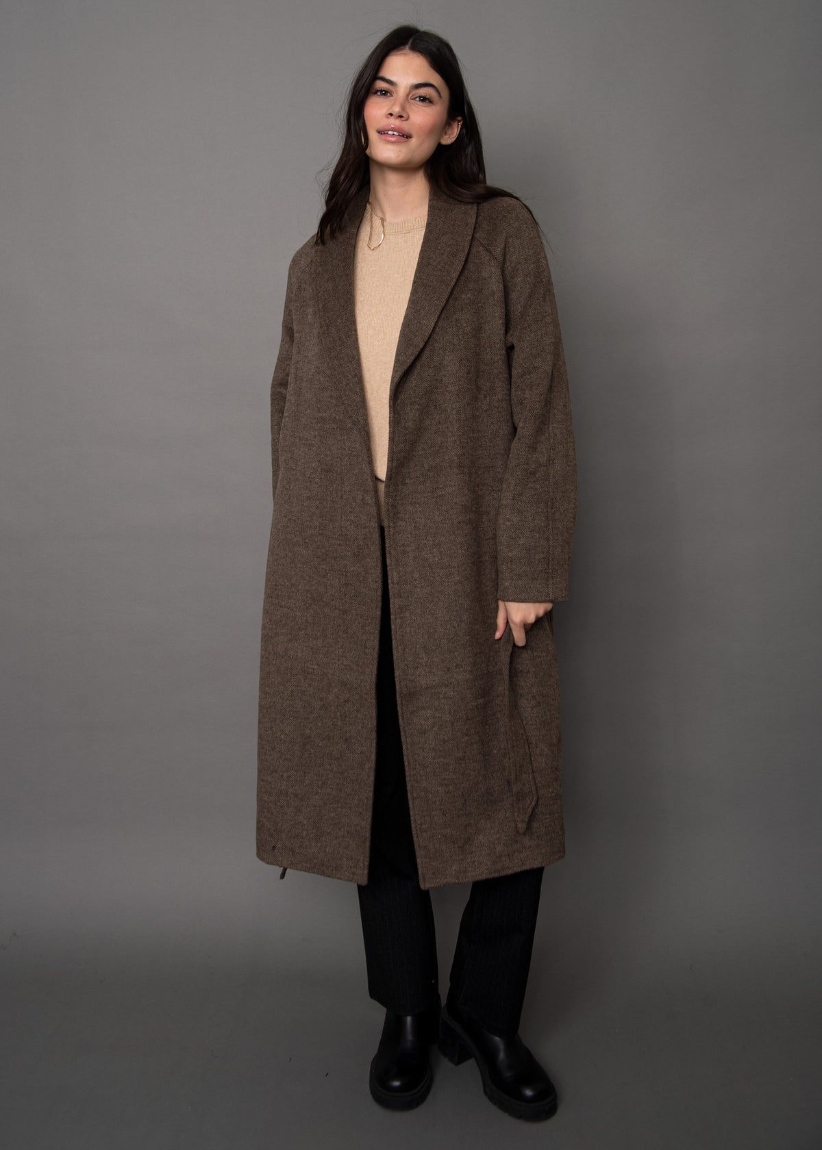 Cassiopeia Shawl Collar Wrap Coat