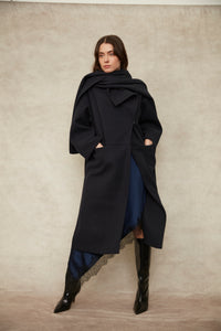 Marly Long Coat with Detatchable Scarf