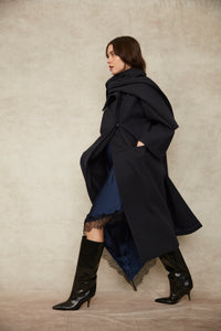 Marly Long Coat with Detatchable Scarf