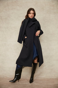 Marly Long Coat with Detatchable Scarf