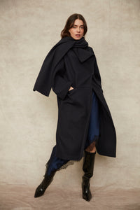 Marly Long Coat with Detatchable Scarf