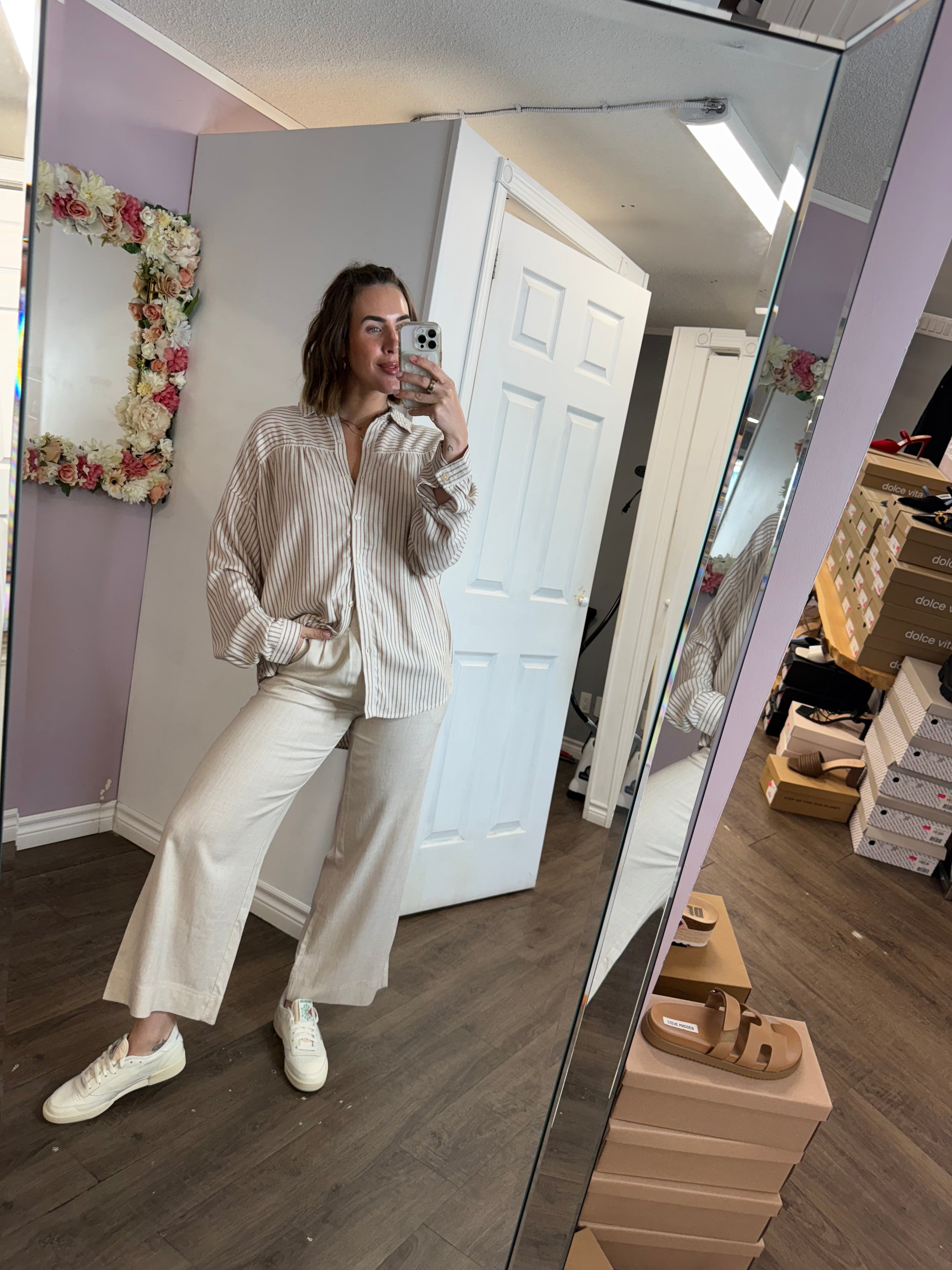 Linen Pant in Beige