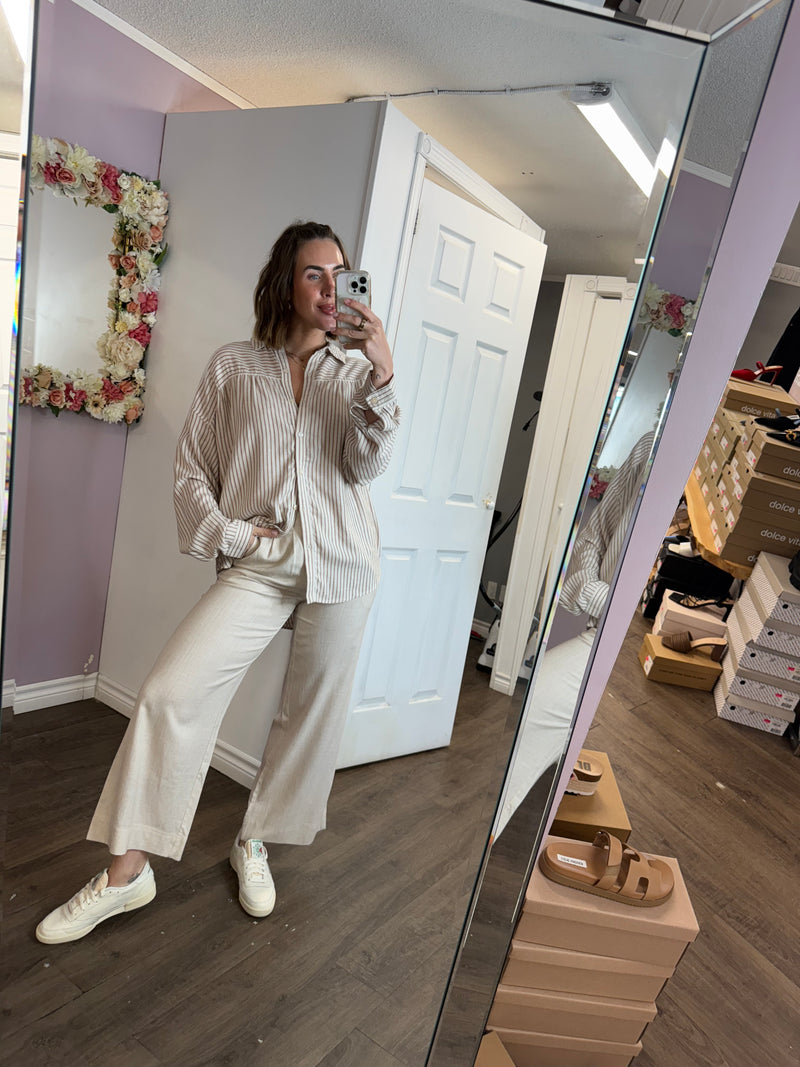 Linen Pant in Beige