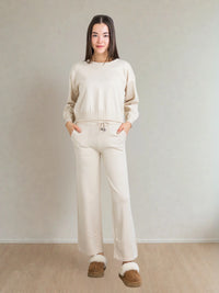 Odette Knit Pant Set in Ivory