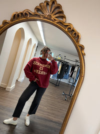 Kindness Is Free Reversible Graphic Sweater | Burgundy/Pink