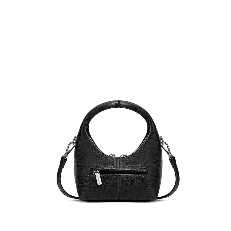 Circle Crossbody in Black Pebble