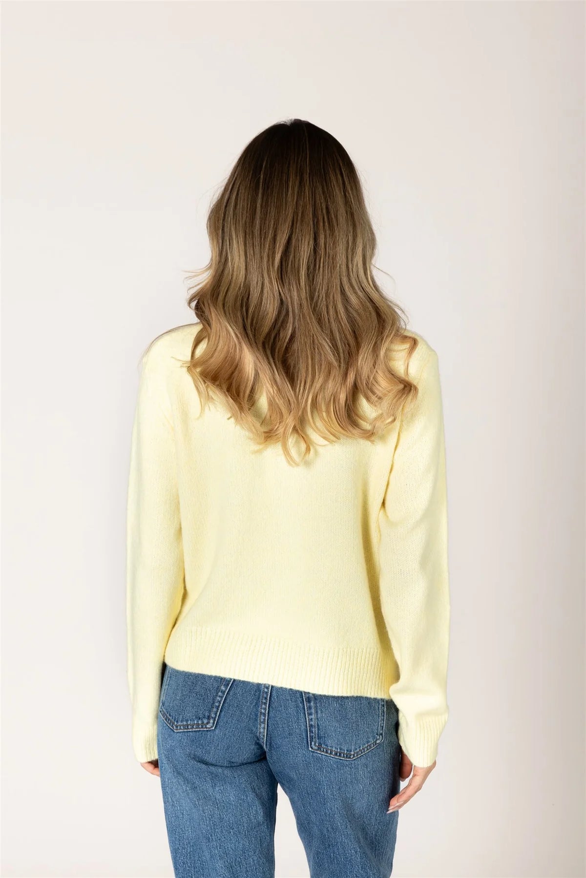 Aisha Bow Cardigan in Lemonade